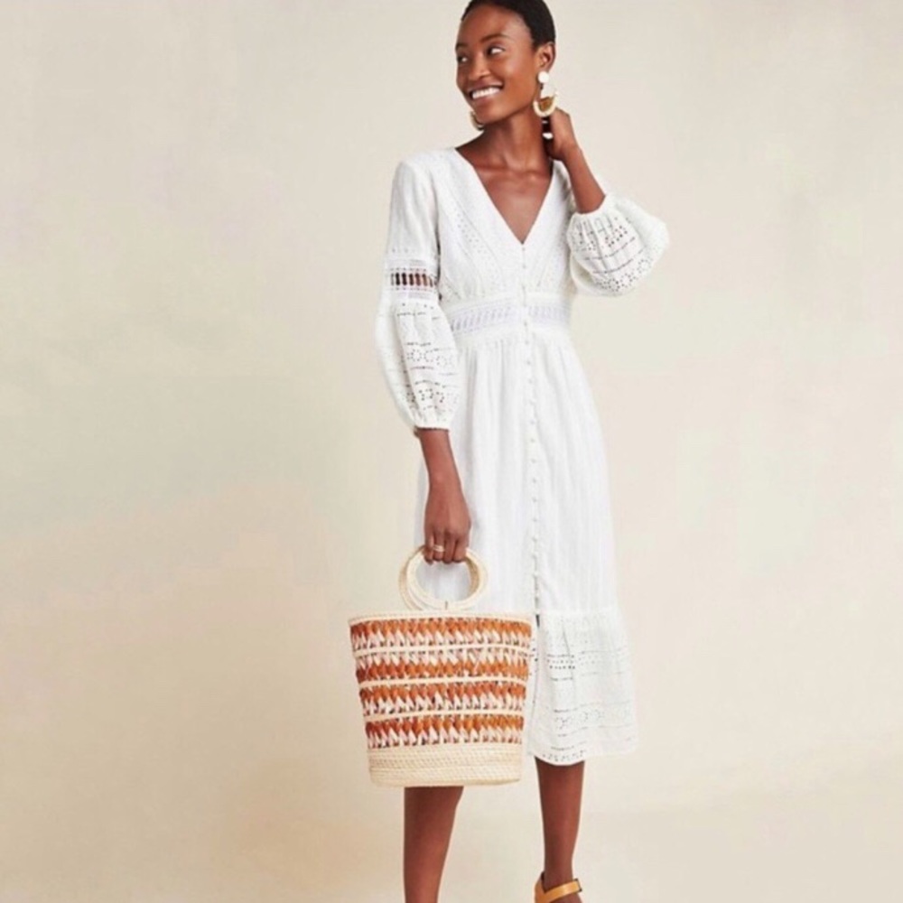 NWT Anthropologie White Eyelet summer dress